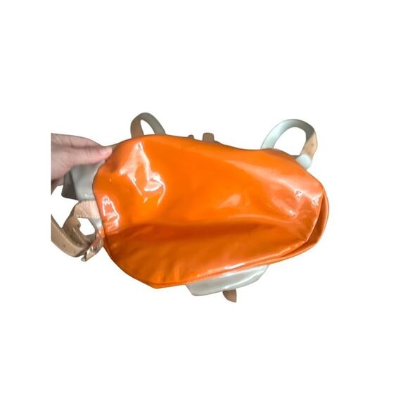 Harper Ave Orange Cream Patent Vinyl Leather Trim Backpack Bag Travel Diaper Bag main image 10